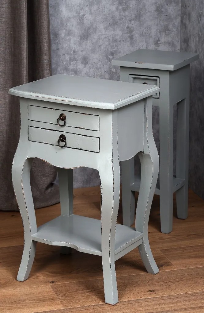 DUKA Príručný stolík FIORELLA z prírodného dreva 40X31X68CM sivý 29395