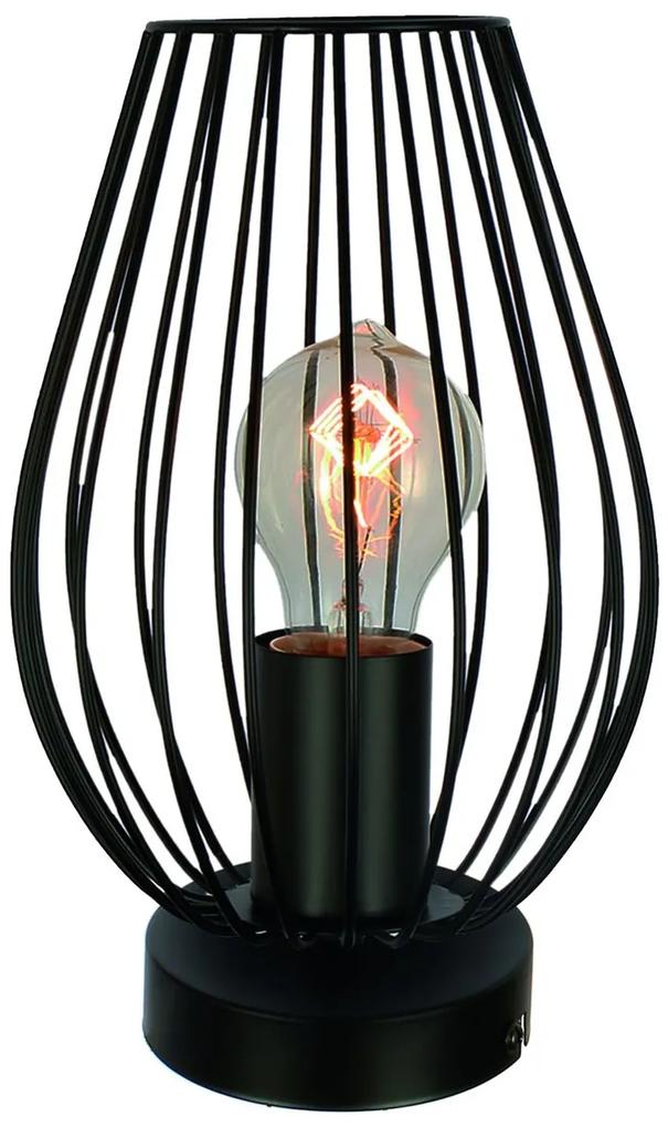 CLX Stolná dizajnová lampa RAPALLO, 1xE27, 60W, čierna
