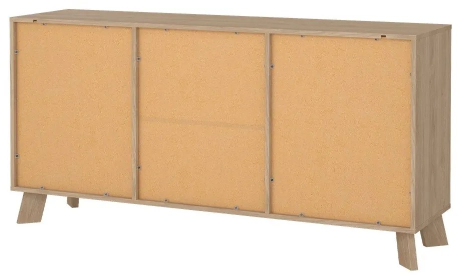 Biela/v prírodnej farbe komoda v dekore duba 147x73x39 cm Ikast – Tvilum