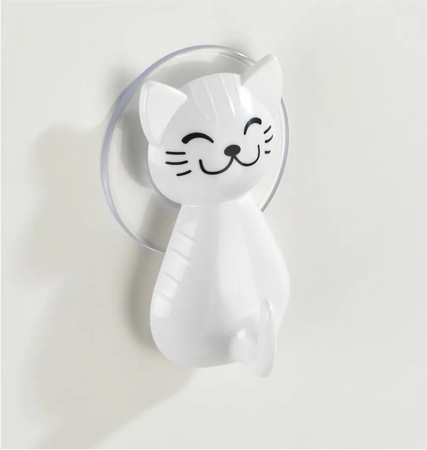 Biely nástenný háčik Wenko Cat
