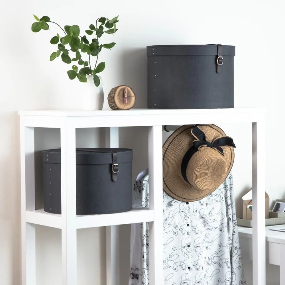 Súprava 2 čiernych škatúľ Bigso Box of Sweden Rut