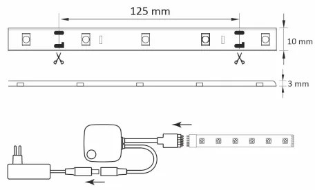 RGB LED Stmievateľný pásik Wi-fi + hudobná funkcia LED/20W 5 m Tuya