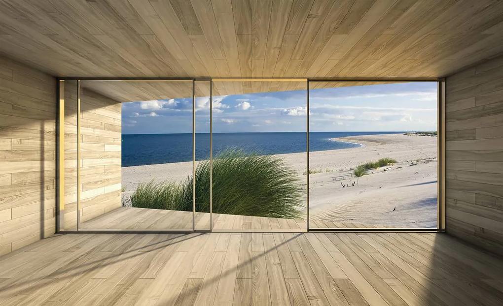 Fototapeta - Výhľad na oceán a pláž (254x184 cm)