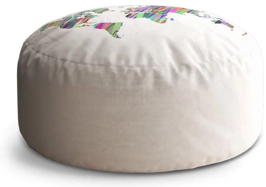 Taburet Circle farebné svetadiely, biela