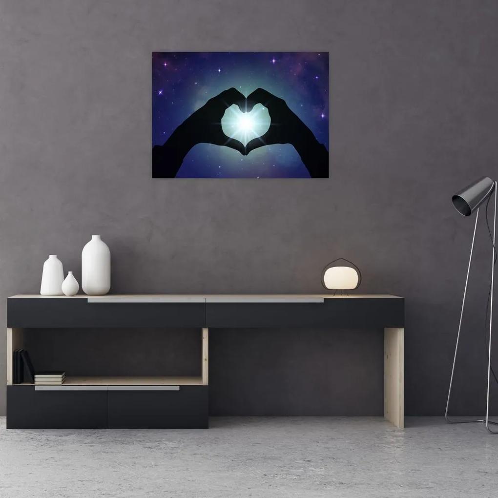 Sklenený obraz - Symbolická láska (70x50 cm)