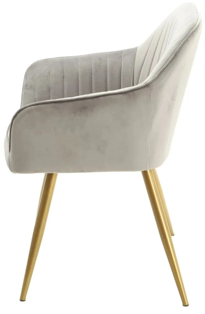 ČALÚNENÁ STOLIČKA NIKA SIVÁ ZAMAT + ZLATÁ