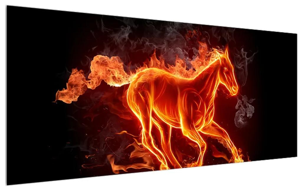 Obraz koňa v ohni (120x50 cm)