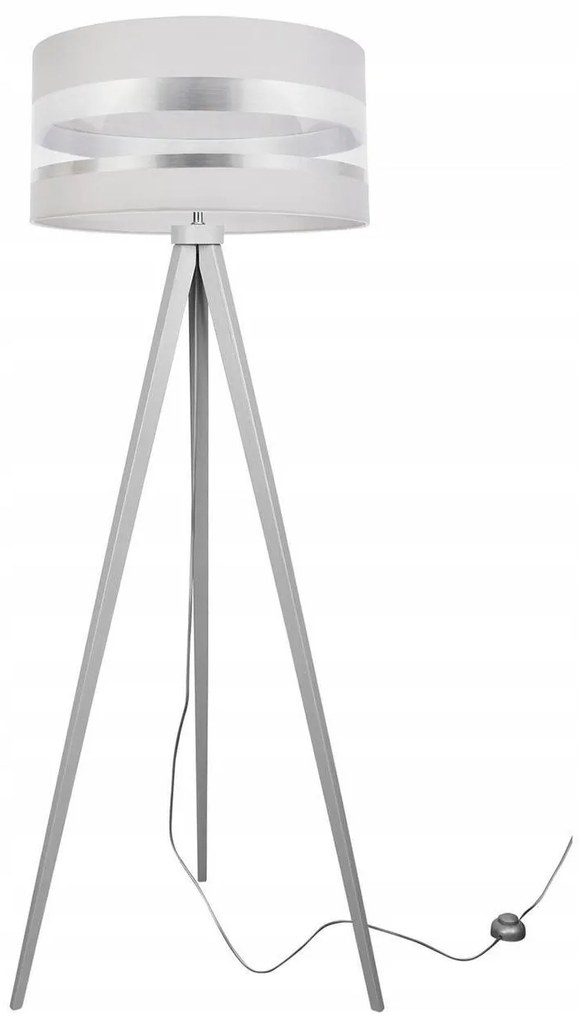 Stojacia lampa Intense Chrome, 1x textilné tienidlo (výber zo 6 farieb), (výber z 5 farieb konštrukcie), (fi 40cm)