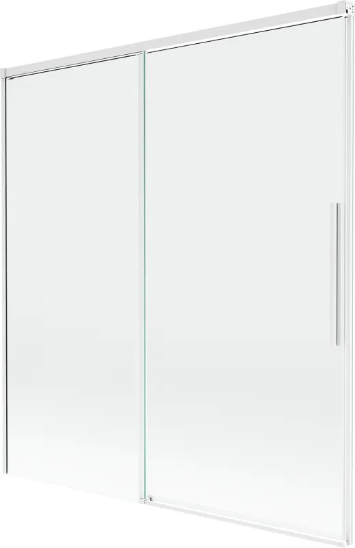 Mexen Rox, 2-krídlová posuvná vaňová zástena 150 x 150 cm, 8mm číre sklo, biely profil, 8C9-150-001-20-00