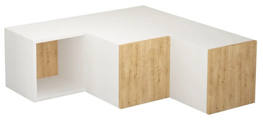 TV stolík COMPACT 90 cm biely/dub