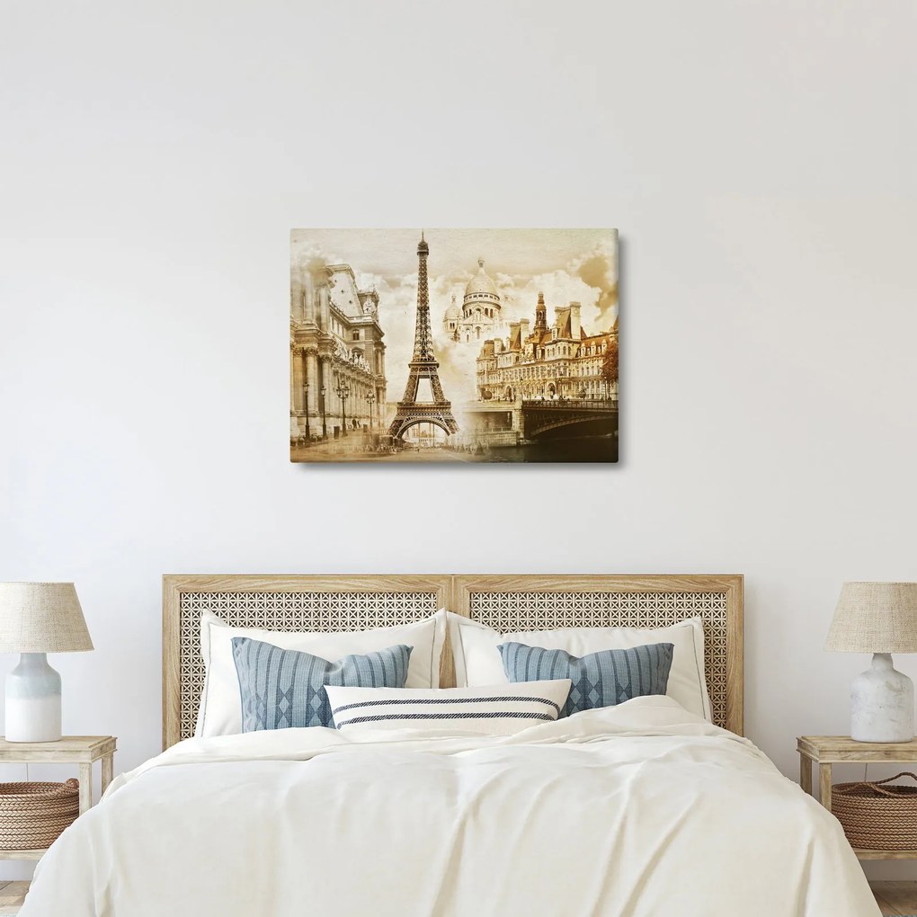 Obraz - Parížske pamiatky (70x50 cm)