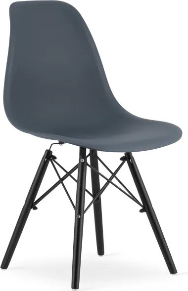 Set jedálenských stoličiek OSAKA tmavo sivé (čierne nohy) 4ks