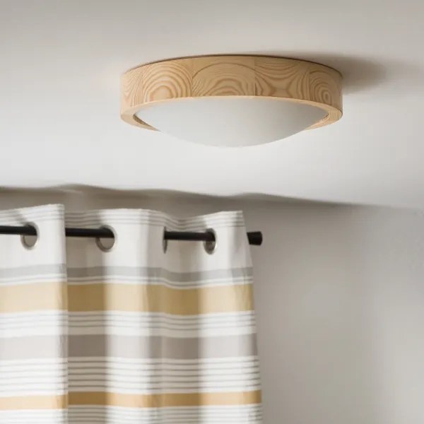 Stropné svietidlo NATURAL SLIM 1xE27/60W/230V ø 27 cm borovica