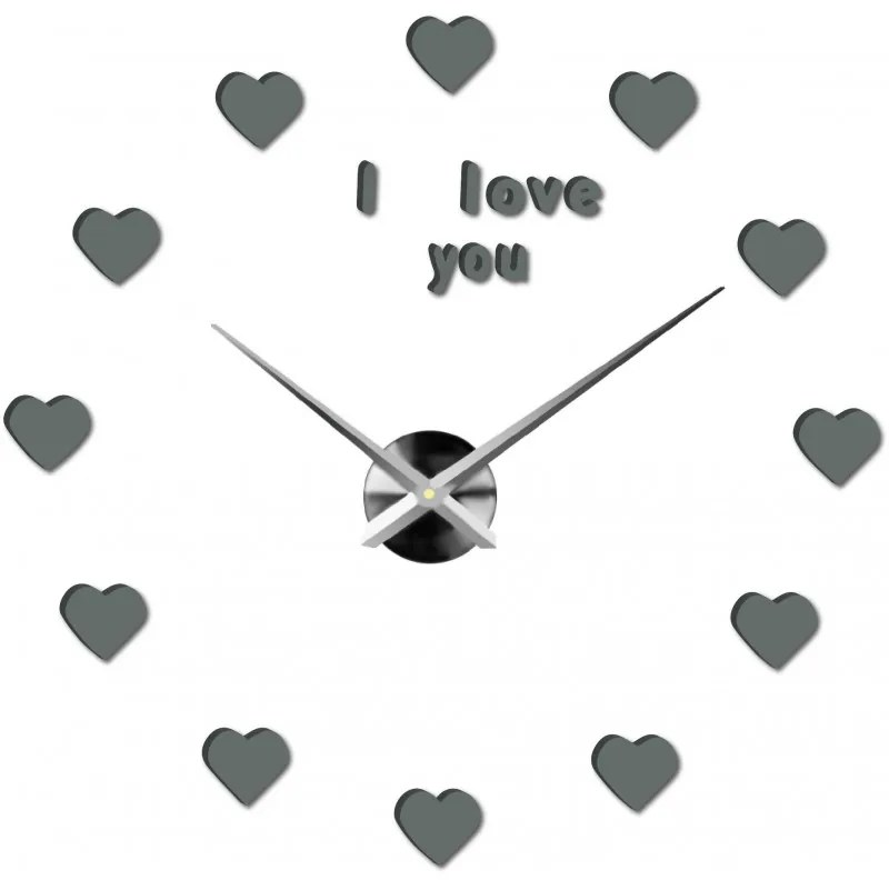 Moderné nalepovacie nástenné hodiny | 3D hodiny 12P014-Wanduhr HEU-