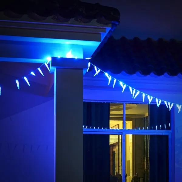 Vianočný svietiaci cencúle modré, vnútorné i vonkajšie 80LED