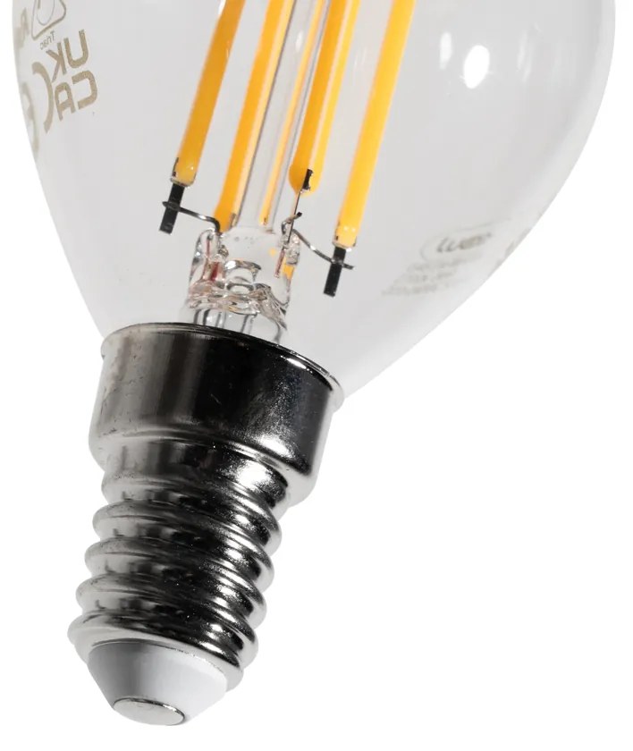 Sada 5 stmievateľných LED žiaroviek E14 Filament G45 číra 4W 470 lm 2700K