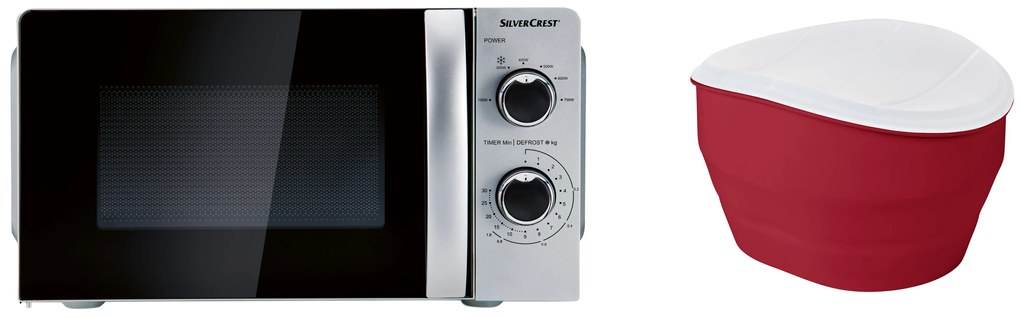 Silvercrest®  Kitchen Tools Mikrovlnná rúra SMW 700 D3 + Silikónová dóza na prípravu popcornu  (800011647)
