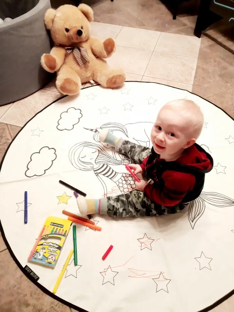 Butter Kings, KOBEREC - OMAĽOVÁNKY - Talking under the stars, 130x130 (priemer) kruh, biela, detská izba