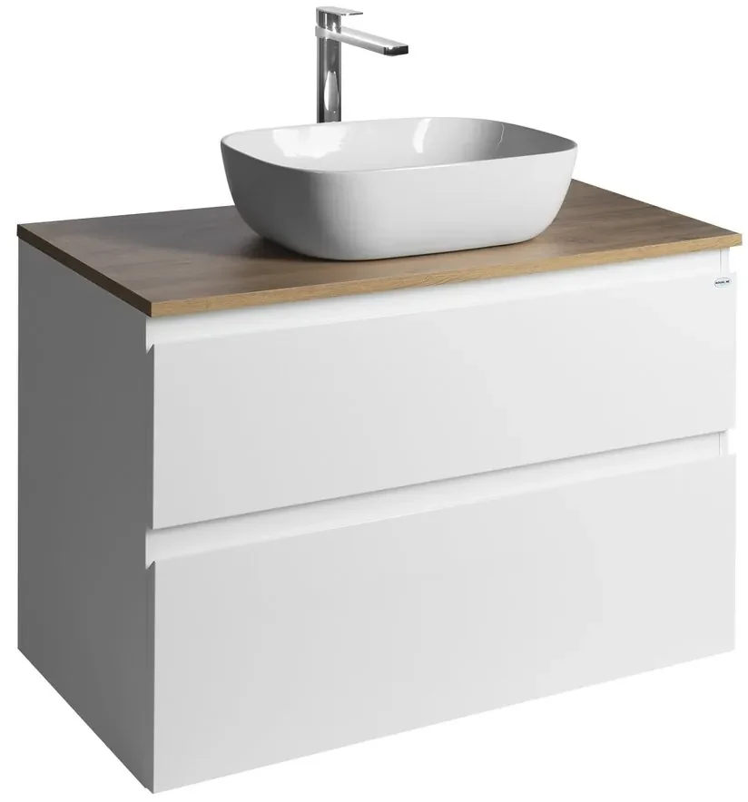 Aqualine Aqualine, ALTAIR skrinka s doskou 87,5 cm, biela/dub emporio, AI290-02