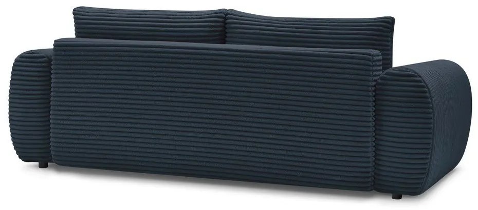 Tmavomodrá menčestrová rozkladacia pohovka 257 cm Lucien – Bobochic Paris