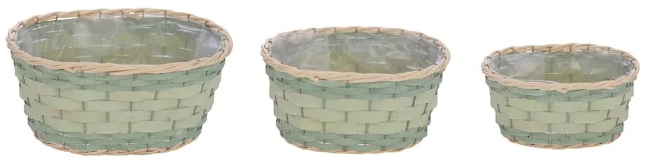 Súprava 3 svetlozelených kvetináčov Ego Dekor Natur M