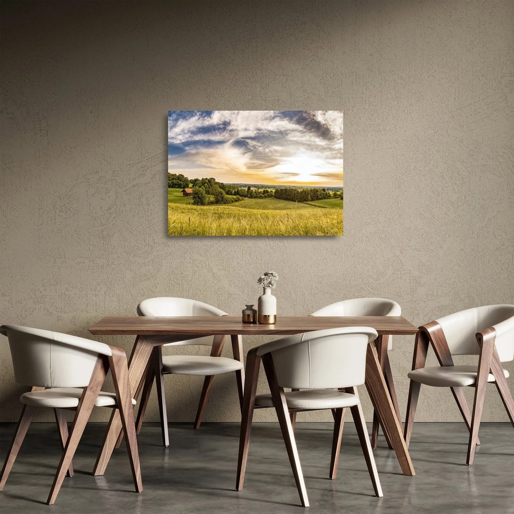 Sklenený obraz krajiny (70x50 cm)