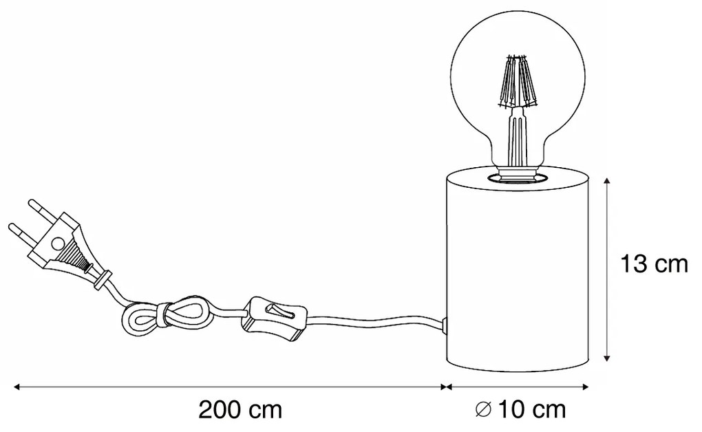 Moderná stolná lampa čierna 13cm - Cylinder