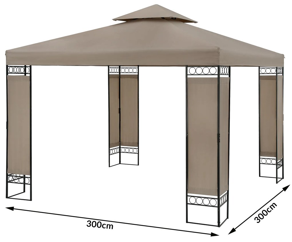InternetovaZahrada Záhradný altánok Lorca 3x3 m - taupe