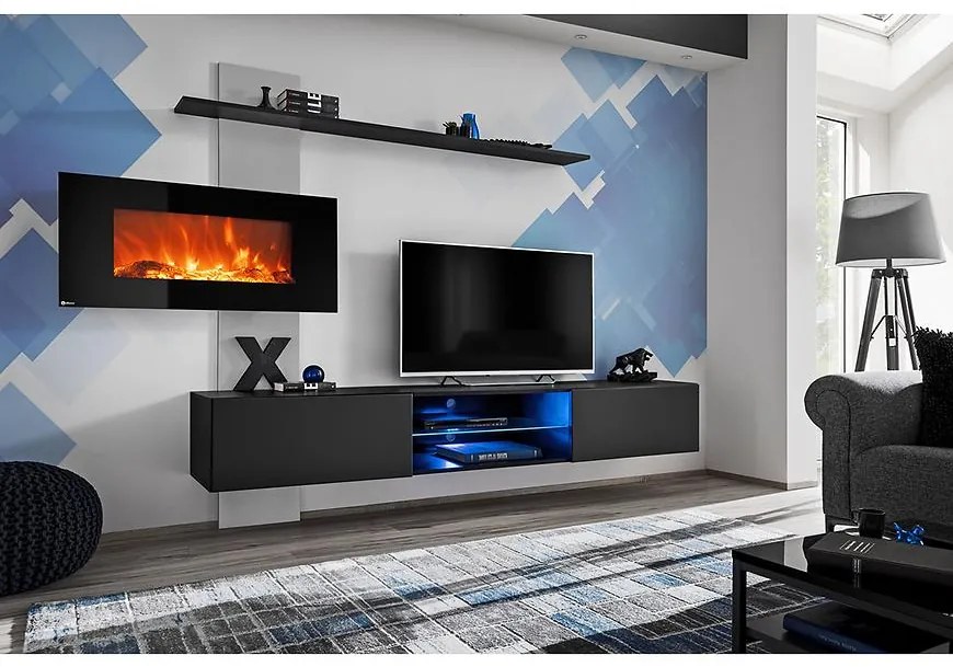 Obývacia stena Flame E + elektrický krb
