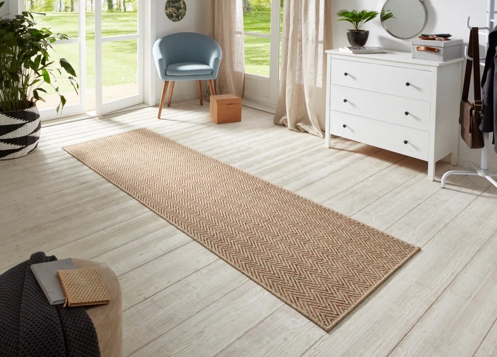 BT Carpet, Behúň Nature 104267 Beige / Terra – na von aj na doma, 80x150, oranžová, chodba / predsieň
