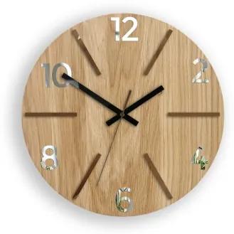 Sammer Nadčasové drevené hodiny AKSEL MIRROR - hnedá 33 cm AkselWoodCopperMirror
