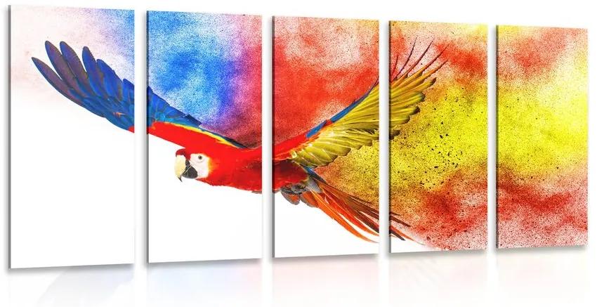 5-dielny obraz let papagája Varianta: 200x100