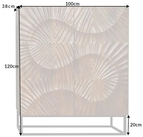 Dizajnová vysoká komoda Zorpi 120 cm – masívne mangové drevo / hnedá