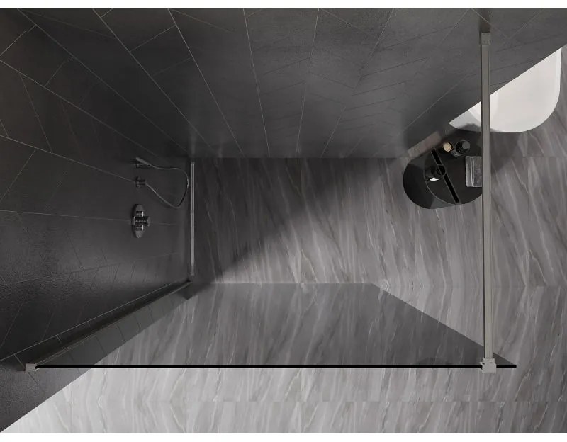Mexen, Mexen Kioto-X sprchová stena 50 x 200 cm, grafit 10 mm, matný nikel - 800-050-101-97-40-X
