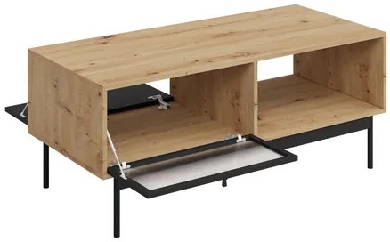 Zostava nábytku do obývacej izby Brulpin II, Osvetlenie: osvetlenie LED biele, Farby: dub artisan / čierny