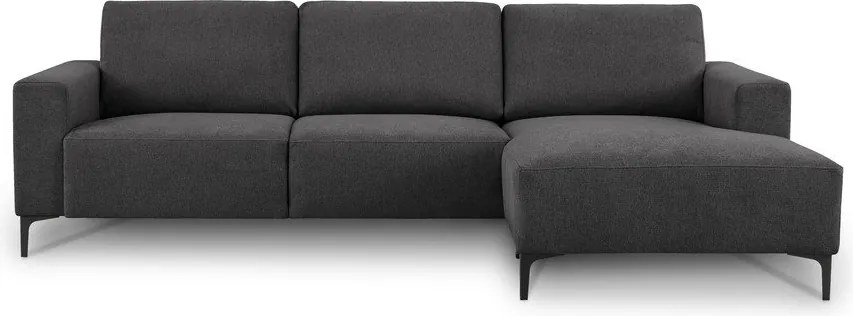 Antracitová ženilková rohová pohovka (pravý roh/s leňoškou) Fabian – Scandic