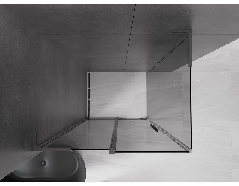 Mexen Velar L, sprchový kút s posuvnými dverami 110 x 85 cm, 8mm šedé sklo, grafit brúsený, 871-110-085-43-66