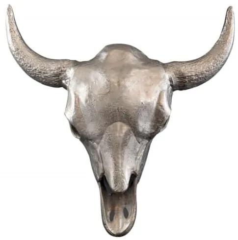 Dekoratívna lebka Matador 56cm strieborná