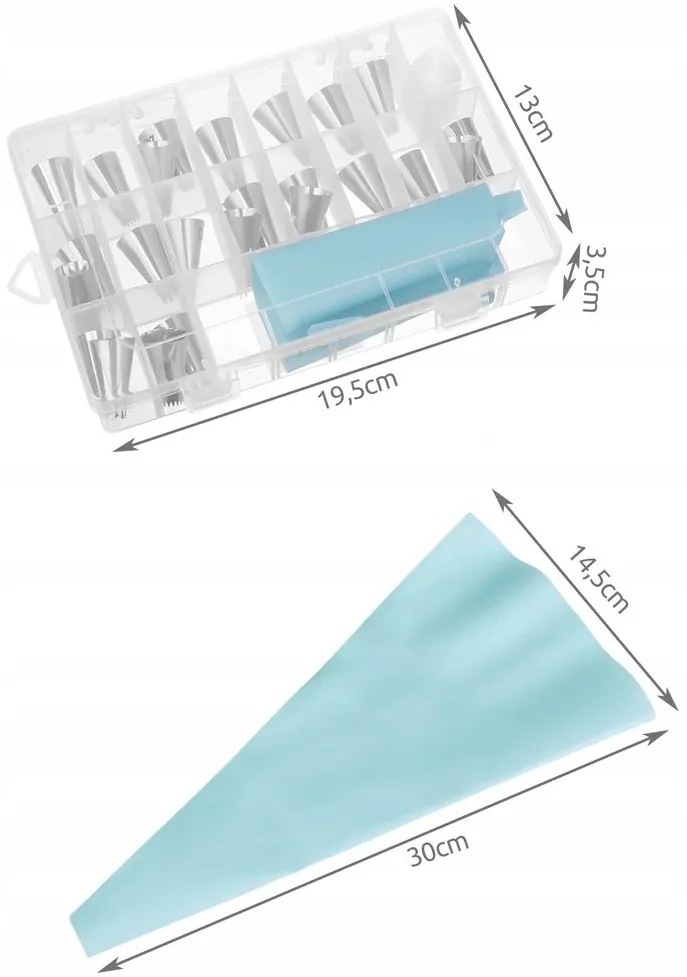 ISO 15350 Cukrárenský rukáv na zdobenie + 24 koncoviek