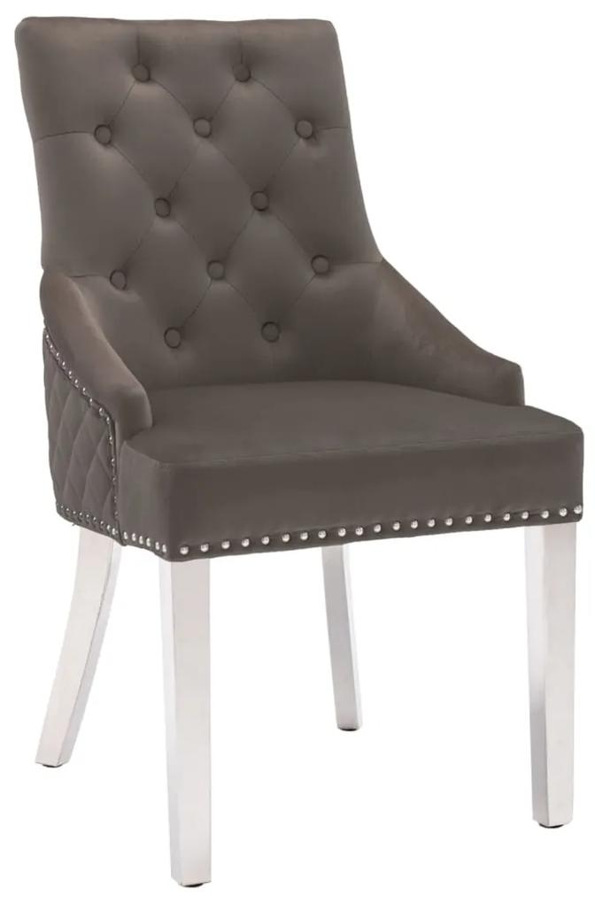 Jedálenská stolička sivá zamatová