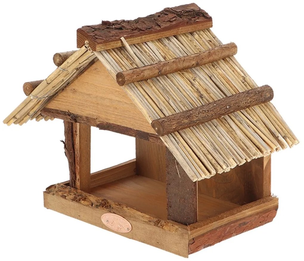 Kŕmidlo pre vtáky Wood, 22,5x27,5x17,5 cm, drevo, hnedá