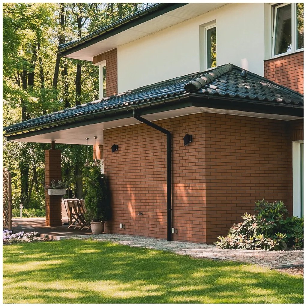 Ecolamp Exteriérové solárne nástenné LED svietidlo Alf1, 1x LED 2w, čierna