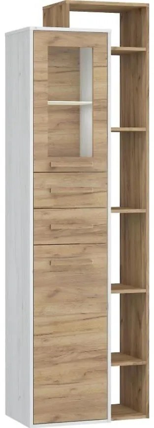 Vitrína RIO P1D2S craft biela/zlatý