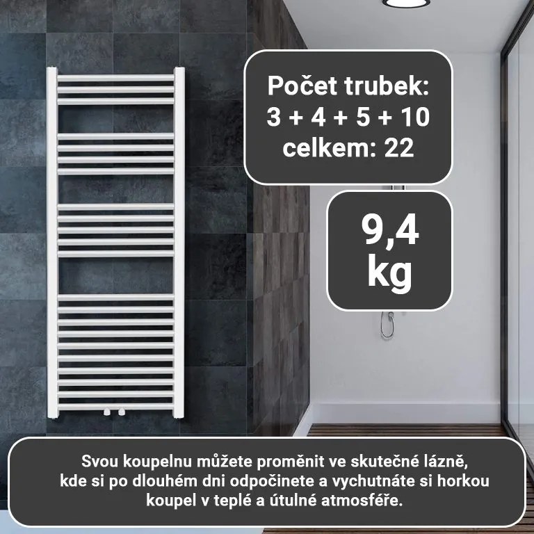 Aquamarin vertikálny kúpeľňový radiátor JG88580