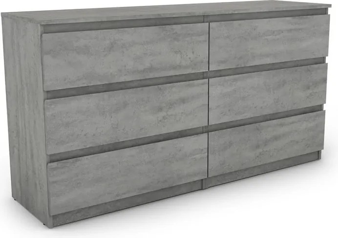 Široká komoda Carlos, šedý betón, 150 cm