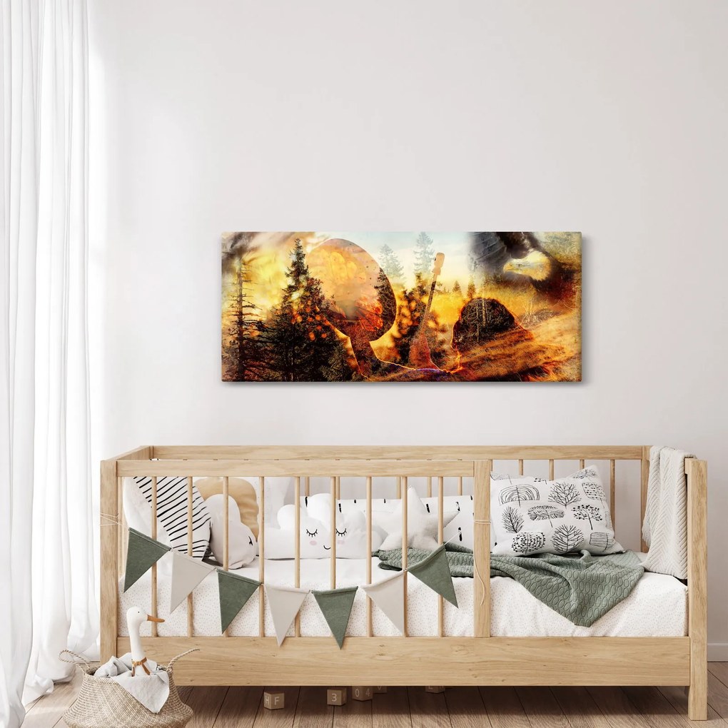 Obraz - Šamanský motív (120x50 cm)