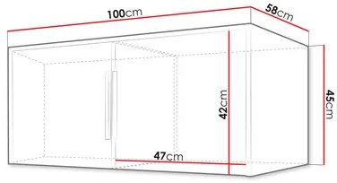 Nadstavba na skriňu Lenona Lux D2 (biela + dub wotan) . Vlastná spoľahlivá doprava až k Vám domov. 1104479