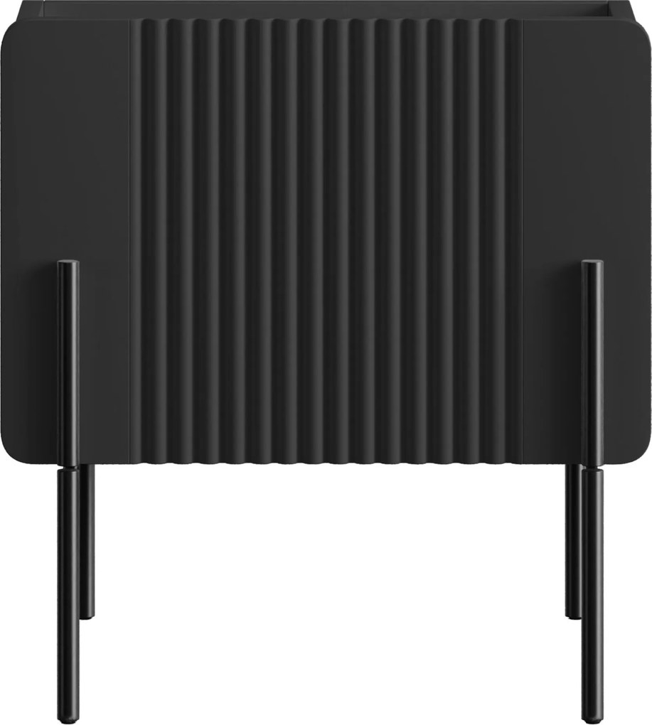 Nočný stolík Malmi 45 cm - čierny mat / čierna