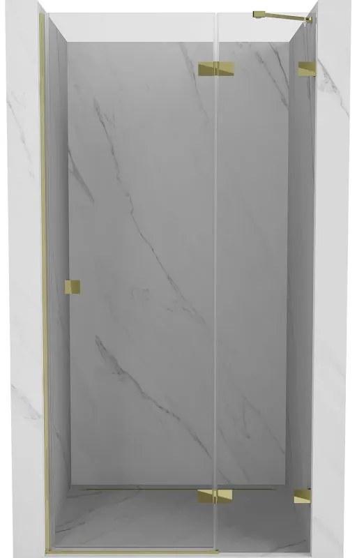 Mexen, Mexen Lunar pravé otočné sprchové dvere 120 cm, transparentné, zlaté - 834-120-000-50-00-P