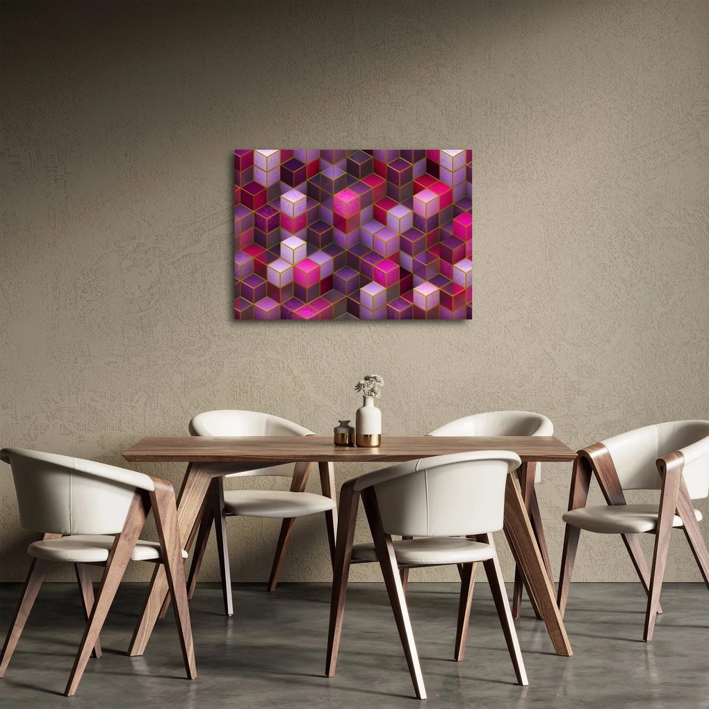 Obraz fialových kociek (70x50 cm)